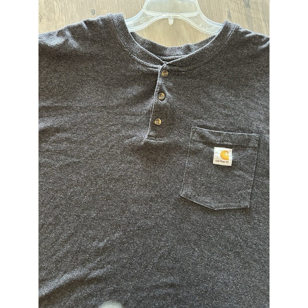 Carhartt Long Sleeved Dark Grey Original Fit Grey Long Sleeved Shirt Size 2XL